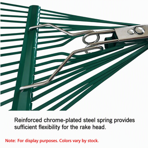 Râteau à feuilles télescopique en acier inoxydable, râteau à gazon flexible à dents souples pour ramasser les feuilles et les débris <span class=keywords><strong>de</strong></span> pelouse - Product Image 4
