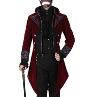 Steampunk Femmes Hommes Robe Médiévale Costume Col Montant Tailcoat Gothique Vampire Cosplay Veste Manteaux