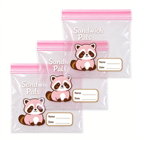 Sacs de congélation réutilisables refermables en LDPE avec fermeture éclair, logo personnalisé, simple ou double fermeture éclair, sans fuite, pour le stockage alimentaire