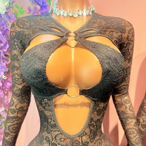 Tute intere da donna elasticizzate, body in <span class=keywords><strong>pizzo</strong></span> traforato, tute aderenti senza schienale, tute <span class=keywords><strong>sexy</strong></span> da donna - Product Image 3