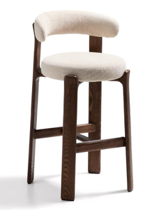 بيع من المصنع كرسي بمسند ظهر مرتفع من الخشب الصلب كراسي منضدة للمطبخ والمطعم والمنزل وبار ومقعد رمادي - Product Image 2