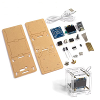 ESP8266 Mini kit d'horloge de prévisions météo 0.96 pouces écran OLED ensemble d'horloge électronique prise en charge de la mise en réseau WIFI 2.4G avec étui