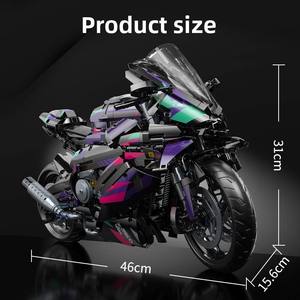 Ensemble de moto cyberpunk mécanique pour garçons - Blocs de construction en plastique ABS DIY compatibles avec les modèles de décoration - Product Image 3