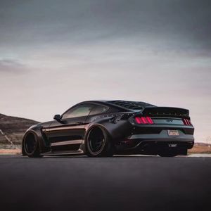 Runde FRP matériel large Kit de carrosserie pour 2015-2017 Ford <span class=keywords><strong>Mustang</strong></span> mise à niveau CD grande roue sourcil pare-chocs avant jupes latérales nouveauté - Product Image 3