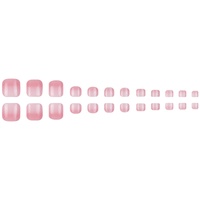 Faux ongles de style français, couleur dégradée, forme carrée, 24 pièces, à porter, couleur chair
