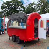 2025 nouvel an Snack Churros remorque petit camion de nourriture rond fenêtres coulissantes pour Hamburger Sushi bonbons crème glacée chariot de restauration rapide