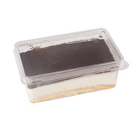 Boîte à tiramisu transparente en gros, emballage pour la pâtisserie, boîte en plastique rectangulaire jetable pour gâteaux et pâtisseries avec couvercle