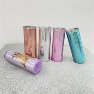 Venta de fábrica 20oz espejo mágico en blanco metálico electrochapado brillo inoxidable <span class=keywords><strong>tazas</strong></span> de agua holográficas para transferencia de sublimación - Product Image 1