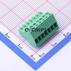 DB2EK-2.54-7P-GN-S Plug-in Terminal Block P=2.54mm Connector Male Plug 1x7P 2.54mm Green - Product Image 1