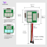 Interrupteur intelligent à écran tactile numérique à trois touches avec fonction d'affichage numérique, adapté aux miroirs de salle de bain