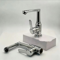 Robinet de lavabo rotatif en acier inoxydable chromé de haute qualité, très vendu, avec cartouche céramique pour installation salle de bain/chambre, garantie 5 ans