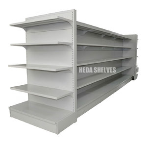 Scaffale in gondola <span class=keywords><strong>grigio</strong></span> per scaffalature in gondola per supermercati di grandi dimensioni in stile classico espositore per generi alimentari a 6 livelli - Product Image 2