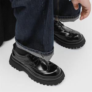 Zapatos de Hombre de Charol con Cordones, Diseño Británico Brogue, Estilo Casual de Negocios Coreano, para Boda, Colección Primavera Otoño Invierno 2026 - Product Image 3