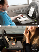 Plateau universel pour volant de voiture Bureau pour ordinateur portable noir Table de travail pour collations et repas Compatible avec toutes les voitures