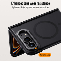 Casing Pelindung Lensa Berengsel Magnetik Matte Mewah untuk iPhone Duo 5G, Tahan Banting dengan Pelindung Layar Kaca