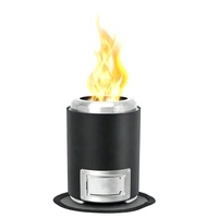 Jocreek Brasero d'extérieur moderne de 22 cm en acier inoxydable avec combustible à granulés de bois et pioche pour terrasse
