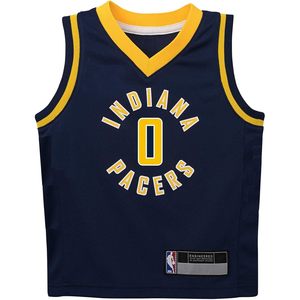 Maillot de basket-ball respirant à col en V pour enfants de 4 à 7 ans, Indiana Pacers Tyrese Haliburton Navy Icon Edition - Product Image 2