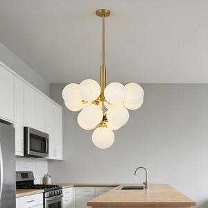 <span class=keywords><strong>Lampadario</strong></span> a Soffitto di Lusso in Ferro e Vetro, Lampada a Sospensione con <span class=keywords><strong>Sfere</strong></span> e Bolle, Facile Installazione - Product Image 5