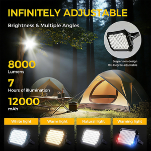 Linterna Solar LED de 300W para Camping, Luces Portátiles para Camping, IP67 Impermeable, Luces para Tienda de Campaña para Cortes de Energía/Emergencias/Senderismo/Reparación de Automóviles - Product Image 5