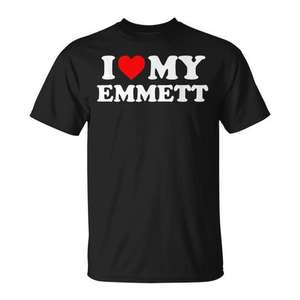 Camiseta I Love My Emmett de algodón negro unisex para adultos talla M L XL XXL - Product Image 1