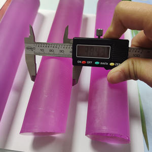 Pierre brute de corindon rose synthétique en forme de colonne, diamètre 38 mm, saphir créé en laboratoire, matière première pour pierres précieuses - Product Image 3