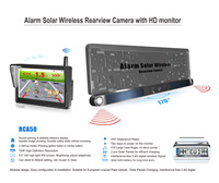 Aide au recul de voiture, caméra de recul solaire numérique sans fil 5 pouces IP67 avec capteurs de stationnement à ultrasons