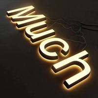 Logotipo 3D Personalizado de Acero Inoxidable para Empresas de Lujo, Iluminación Frontal, Regulable, Resistente al Óxido, Iluminación Trasera Metálica para Empresas y Hospitales
