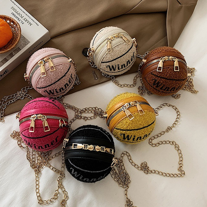 Wholesale Girls Plush Crossbody Bags для Winter Plush Basketball Purse Kid Girl Purses Child Handbag Toddler Crossbody Ball Bags