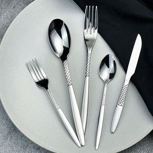 Ensemble de Couverts de Luxe Effet Miroir 5 Pièces en Acier Inoxydable – Couteau, Cuillère et Fourchette pour la Maison et la Restauration – Vente Flash - Product Image 3