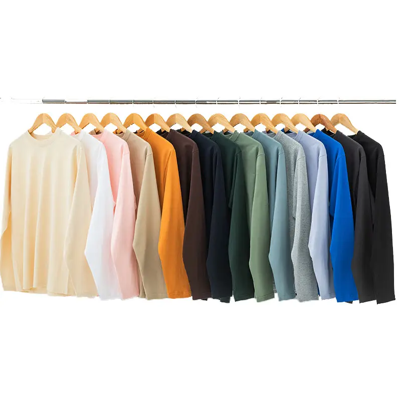 Evertop OEM ODM Spring&Summer Hot Sales 250g 100% Cotton Custom Long Sleeve T Shirt Men Long Sleeve Man and Women