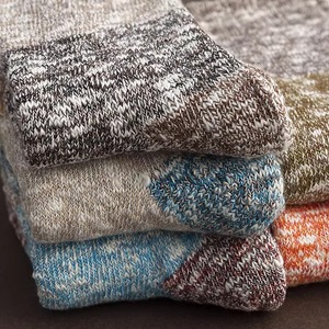 Men's Crew Socks Color Blocking Cotton Thermo Winter Warm Mid Calf Socks - Product Image 1