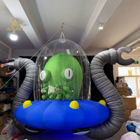 Ballon gonflable géant 3m en forme de pieuvre, OVNI, mascotte ou méduse de dessin animé pour festival lumineux, site d'événement en bord de mer