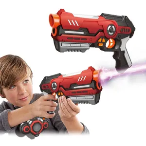 Boys Shooting Game Plastic Team Battle Infrared Laser Gun Toy with Electronic Target