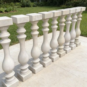 Rampe d'escalier en marbre blanc moderne et exquise, personnalisée, pour <span class=keywords><strong>terrasse</strong></span>, décoration extérieure et intérieure - Product Image 4
