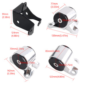 Soportes de Motor Honda para Civic EK Serie B D 96-00, Aleación de Aluminio, Negro/Plateado, 2 y 3 Orificios, Piezas de Repuesto - Product Image 1