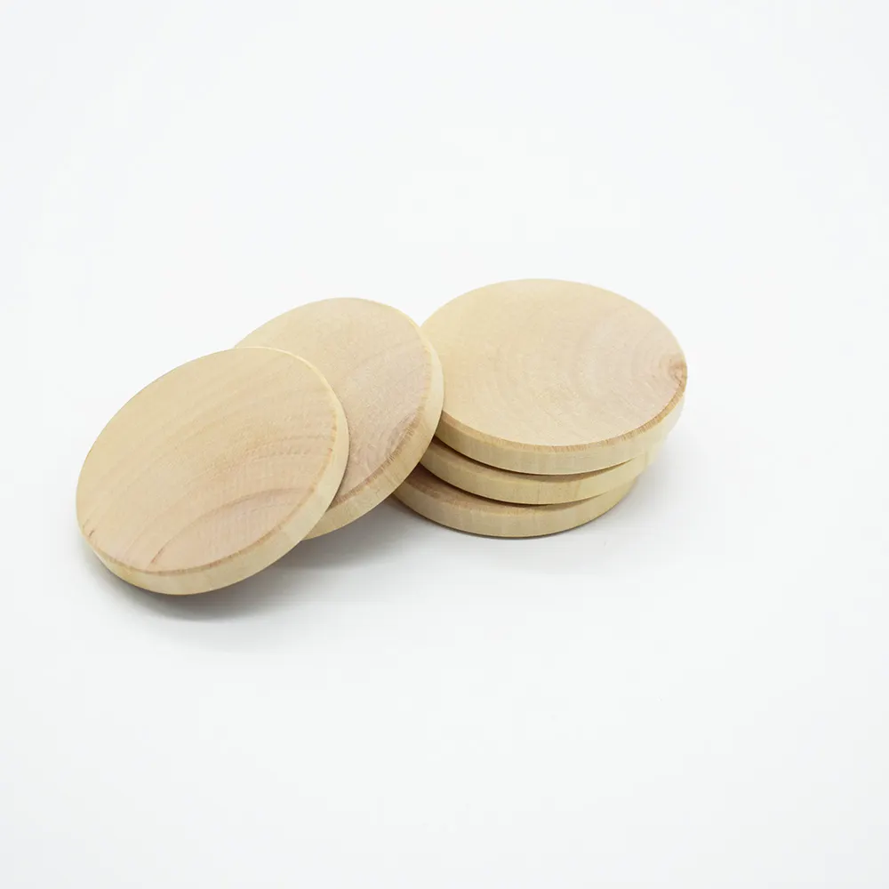 unfinished circles for craft solid wood round shape wooden plaque plain wood disc