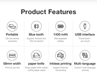 Mini 2 pouces pour imprimante d'étiquettes thermique Portable Bluetooth nouveau Design Mobile 58mm sans fil portable Android reçu en plastique