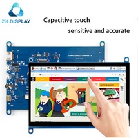 ZKDisplay ZK071024600HVT 7 inç Kapasitif Dokunmatik Monitör IPS Panel 1024x600 Çözünürlük Raspberry Pi 3/4 Model B için