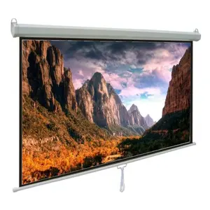 Manufacture Price 72-150 Inch Manual Pull Down Screen Matte White Self Locking Auto Rolling Projector Screen