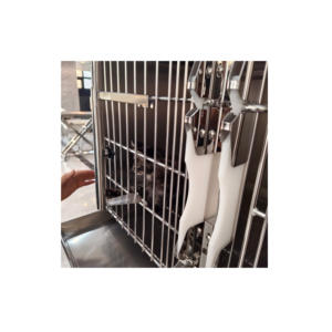 Pet kafesleri yuvarlak köşeli hastane büyük paslanmaz çelik köpek kafesleri hastane kliniği Pet sağlık ekipmanları sürdürülebilir kafes - Product Image 4