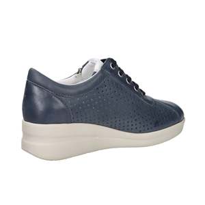 Sneakers Morbide da Donna Cinzia in Pelle Blu con Zeppa e Cerniera, Scarpe Casual - Product Image 4