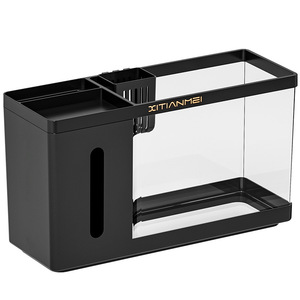 Caixa de Lenços de Mesa com Cesto Hidropônico e Aquário Paisagístico Ecológico de Cerejeira para Casa e Escritório, de Alta Transparência - Product Image 5