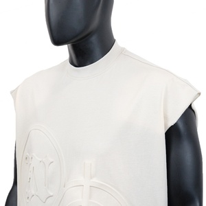 Camiseta sin Mangas de Algodón Personalizada TOPSHOW, de Punto Grueso, Cuello Redondo, Estilo Holgado, con Relieve - Product Image 2