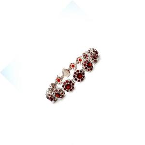 925 Sterling Silver Trendy Exquisite <b>Red</b> Round <b>Red</b> Garnet Charm Bracelet for Women Party Fine <b>Jewellery</b> Accessories Handmade - Product Image 1