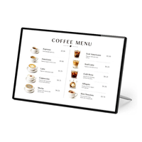 Papan Tanda LED Aluminium untuk Meja, Bingkai Poster Backlit, Display Iklan Desktop, Kotak Lampu, Restoran, Bar, Hotel, Toko, Pernikahan