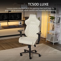 Chaise de bureau ergonomique de luxe de qualité supérieure 180 inclinaison réglable 4d bras blanc Tc500 Luxe Gaming Rocker Chair avec soutien lombaire intégré