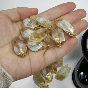 Классическое ожерелье-подвеска из натурального друзового цитрина с позолотой, модное украшение для женщин и мужчин - Product Image 3