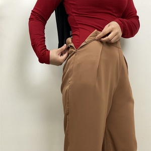 2272# Solid Color Popular Office Sets Long Sleeve Blouse Loose Wide Leg Pant 2 Pieces Sets Abaya for Muslim Women 5 Colors - Product Image 6