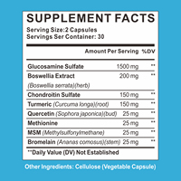 Vitahealthy Factory Supply Glucosamine Chondroïtine MSM Capsule Avec Curcuma soutien à la santé des articulations Glucosamine capsules