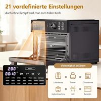 Four à convection de comptoir 21-en-1 OEM personnalisé 30L 1800W, friteuse à air double, four grille-pain en acier inoxydable pour poulet rôti